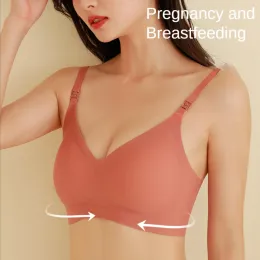 Tanks Maternity Bras Wirefree Nursing Bra Panties Set Pregnancy Clothes No Trace No Steel Ring Pregnant Postpartum Women