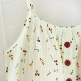 Damska odzież sutowa japońska koszulka nocna letnia kobietę koszulka bez rękawów piżama koreańskie cienkie kwiatowe szlafroki nocne