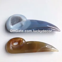 Natural Druzy Geode Agate Crow Raven Skull figur Unikt handgjorda kvartskristallfågelhuvudskulpturdekor idealiska ädelstenar för djurälskare samlare samlare