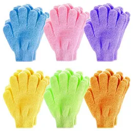 Отшелушивающие перчатки для ванны, двусторонние перчатки для скруббера тела, спа-массаж для тела, средство для удаления омертвевшей кожи, перчатки для ванны HHA16107538763