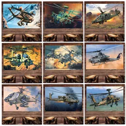 AH-64 Apache Longbow US Army Attack Helicopter Wall Art Flag Tapestry - Aviation Military Art Posters Wall Decor Banner - Air Force Artwork Best Gift for Army Fans