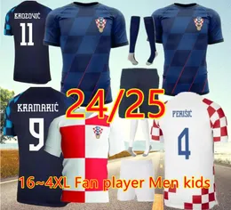 2024 2025 Novo seleção Croacia Modric Soccer Jerseys Brekalo Mandzukic Majer Kalinic Croatia Futebol Camisa Kovacic Rakitic Kramaric Men Kit Uniformes