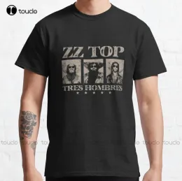تي شيرت جديد The ZZ Top American Rock Band Classic Tshirt Cotton Tee Shirt S5XL للجنسين