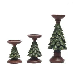 Castiçais 2024 Árvore de Natal Ornamentos Decorativos Casa Romântica e Quente Mesa de Jantar Retro Candlelight Jantar Layout