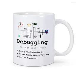 Mugs Debugging Definition Mug Computer Programmer Tea Cup Coffee Perfect Gift Coding Programming IT 11 Oz Ceramics Home Drinkware