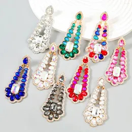 Dingle örhängen för kvinna mode färgglada med kristallpendientes para mujer de boda design nueva bonita guapa