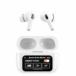 A9 Pro Bluetooth Kulaklık LCD Tam Renkli Akıllı Ekran Dokunmatik Ekran ANC Gürültü azaltma İş Kablosuz Tws Kulaklık Kimistore