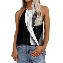 Women's Tanks Fashion Casual Sleeveless Printed Adjustable Straps Vest T-Shirt Top Poleras Mujer Tallas Grandes Camisetas Femininas