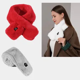 Банданы, плюшевый теплый шарф с подогревом, 3 уровня нагрева, зарядка через USB, электрический термоутеплитель для шеи, для уличного кемпинга, пешего туризма