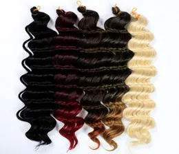 20-дюймовые длинные глубокие вязанные крючком косы, волнистые волосы, синтетические плетения, наращивание волос для чернокожих женщин, плетеные 613 bug Blonde8263718