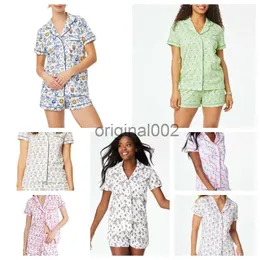 Women'S Sleep Lounge Damen Niedlicher Roller-Kaninchen-Pyjama Y2K Affe vorgefertigter Druck 2-teiliges Pyjama-Set Kurzarmhemd Homewear xn