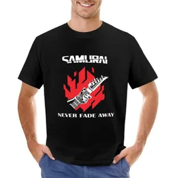 Cyberpunk T-shirts samurai bleknar aldrig bort t-shirt anpassade t skjortor toppar kort t-shirt vanlig vit t skjortor män 240305