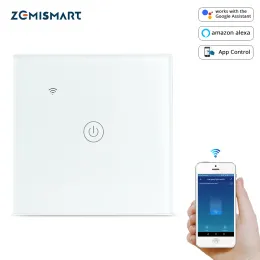 Kontroll Zemismart Tuya WiFi Light Switch Neutral Valfri En två tre gäng Alexa Google Home Assistant Smart Life Control