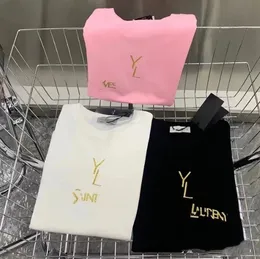 Erkek Tişört Tasarımcısı Erkek Tişört Kadın Moda Düz Renk Mektup Deseni Kısa Kollu T-Shirt Sıradan Gevşek Büyük Boyut Saf Pamuk T-Shirt S-5XL