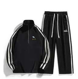 New Men 's Sportswear Men's Set Sportswear+Sports Pants 스포츠웨어 지퍼 지퍼 스탠드 업 칼라 스포츠웨어 조깅 피트니스 남자 의류