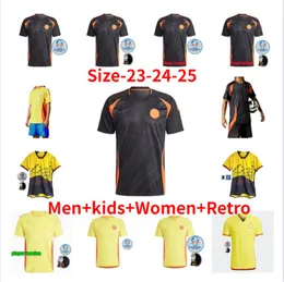 24 25 Kolumbien James Soccer Trikots Kids Kit 2025 Columbia National Team Football Shirt Home Away Set Camisetas Retro Copa America D. Valoyes Arango C. Chucho Cuadrado