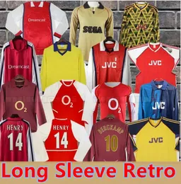 Retro HIGHBURY FUTEBOL JERSEYS HOME CAMISA DE FUTEBOL PIRES HENRY REYES BERGKAMP ADAMS Galla Manga comprida 00 02 03 04 05 06 98 99 1978 11 12 Arsen BRADY GEORGE KANU uniforme