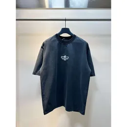 Led balenciagia track designer roupas triplo s balanciaga tshirt extremehigh versão paris 23ss primavera verão novo duplo b carta bordado lavado velho b casa corr