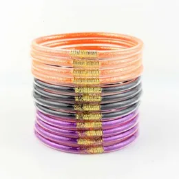 Halloween Black Orange Purple Transparent Silicone Tube Gold Powder 2023 New Women's Bracelet JELLY BANGLE