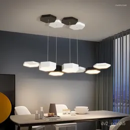 Lampadari Lampada a sospensione moderna bianca nera Poligono geometrico Lampadario a LED Tavolo da pranzo Soggiorno Bar Ufficio Designer Decorazioni per la casa