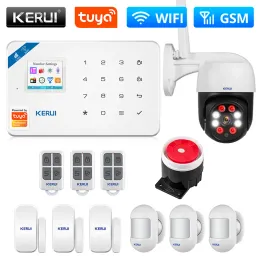 Kits KERUI W181 Alarm System WIFI GSM Alarm Kit Tuya Smart Home Alarm Support Alexa Motion Sensor Door Sensor IP Camera