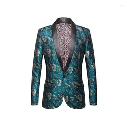 Men's Suits Nightclub Trend Blazers For Men Jacquard Luxury Single Button Fashion High Quality Slim Fit Coat Gentleman Terno Masculino