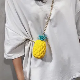 Torby na ramię 2024 Śliczne owocowe torba ananasowa kreatywna design mini torebka torebka dzieci