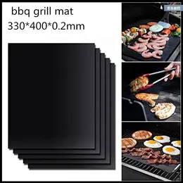 1510 st extra tjock värmebeständig BBQ Grillmatta bakning återanvändbar icke-stick grillplatta matlagning grillbladverktyg 240312