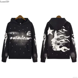 Designer Fashion Clothing Men's Sweatshirts Trendy Brand Hellstar High Street Ins Same Washed Old Mud Printed Hoodie Sweater for Men and Women