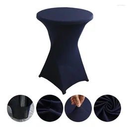 Table Cloth 60/80cm Diameter Multi-color Stretch Round Tablecloth Cocktail Spandex Bar El Wedding Party White Cover