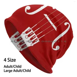 Berets Violin Viola Cello Graphic Art Of F-Holes Strings Bridge Fine Tuners Tailpiece Beanies Knit Hat Violas Violins Cellos