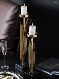 Candle Holders Metal Holder Cups Modern Geometric Nordic Garden Tall Wedding Vintage Luxury Gold Iron Portacandele Home Decor