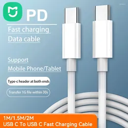 Akıllı Ev Kontrolü Orijinal Mijia 60W 5A PD Çift USB-C Şarj Kablo Tipi C to Kable'a Xiaomi 12 PAD 5 Pro Hava Defter Redmi 15 K30 Tipo