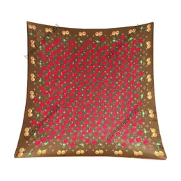 Luxury V Designer Scarf Brand Silk Scarf pannbandsscarf för kvinnor Hanterar väskans halsdukar Echarpe Square Hijab Bandana Monogram Cherry Printing Head Scarf Nitials