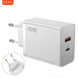 QERE 65W PD GaN Telefon Universal Adapter EU Stecker Sicher Typ C USB Intelligente Schnellladung Mini Tragbare Schnell Ladegerät