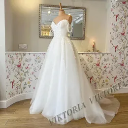 Viktoria Classic Wedding Dress Sweetheart Off Shoulder for Bride A-Line Applicants Women Vestidos de Novia Made to beställer 240314