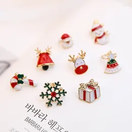 Stud Earrings Winter Christmas Ear Clips Without Pierced Female Korea Cute Santa Single Buckle