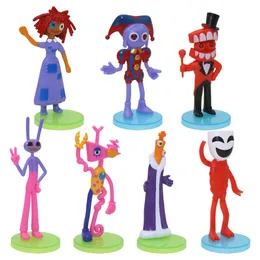 One Piece Anime Lila Clown Halloween Clown Puppe Magische Clown Figur 6PCS Anime Modell Spielzeug für Kinder Cartoon Figur Clown Posse Clown Vintage Clown Clown Puppe