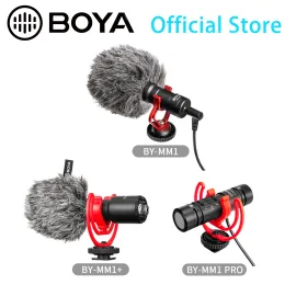 Microphones boya bymm1/mm1+/proショットガンコンデンサーマイク用モバイルDSLRカメラXiaomi Samsung HuaweiストリーミングYouTube録音