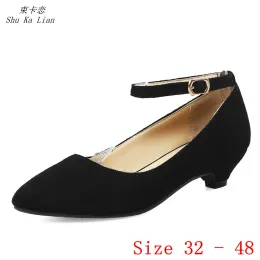 Boots Low High Heels Women Pumps Stiletto High Heel Shoes Woman Party Shoes Hitten Heels Plus Size 32 33 40 41 42 44 45 46 47 48