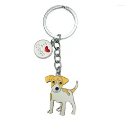 키 체인 Jack Russell Dog Bone Alloy Key Chain for Women Girl Bag Keychain Charm 펜던트 보석류 에이스리스트 선물 애호가