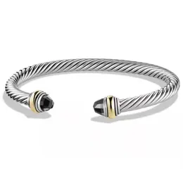 Pulseira Dy Designer de luxo torcido pérola cabeça feminina moda versátil trançado pulseira galvanoplastia quarto ouro tecido gancho cabeça pulseira zircon pulseira