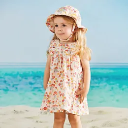 Dave Bella Summer Baby Barge Cotton Floral Dress Fashion Party Kids Girl Infant Lolita DB2233709 240311