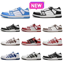 Designer Men AMIRl Athletic Shoes Skelet Bones Trainers Women Black White Luxury Casual Sports Shoes Skel Top Low Amlrl Genuine Leather Lace Up High Basketball Shoes