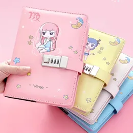 Zodiac Code Manual Ledger Set Notebook Cute Book Student Diary Notepad Stationery School Office Supplies 240311