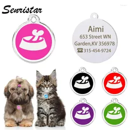 Etiqueta de identificação personalizada para cachorro e gato, nome de metal gravado, endereço de telefone, etiquetas para coleira, filhotes, gatinhos, acessórios para animais de estimação