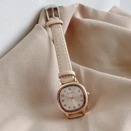 Wristwatches Simple Female Student Art School Style Women Quartz Watch Fashion Leather Strap Wristwatch For Drop