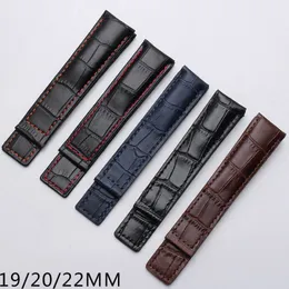 19mm 20mm 22mm läderrem för passform Carrera Monaco Mens Watch Band Black Brown Blue Armband utan spänne th Watch334Z