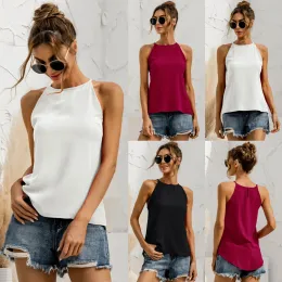 Tops Women Women Tshirt Summer Halter Halter Solid Color Top Female 2023 New Hot Spring Sexy Bloge Ladies Chic Young Tees C2473