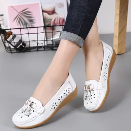 Ayakkabı Sıradan Loafers Kadınlar Rahat Ayakkabı Deri Doug Ayakkabı Nefes Alabilir Yumuşak Sole Flats Ayakkabı Zapatos De Mujer Mulheres Sapatos